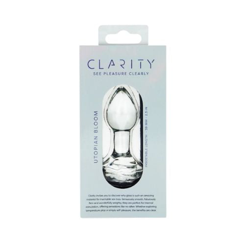 Clarity Utopian Bloom Glass Butt Plug from Nice 'n' Naughty