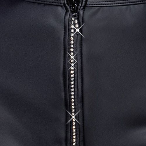 Cottelli Matte Mini Skirt w Rhinestone Zip Black from Nice 'n' Naughty