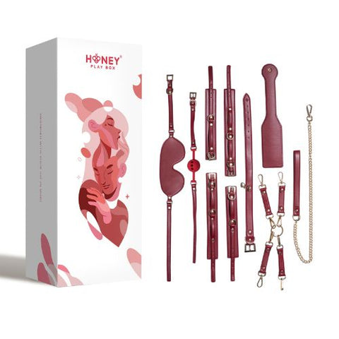 Honey Play Box Red Passion Luxurious Restraint Kit Genuine Leather from Nice 'n' Naughty