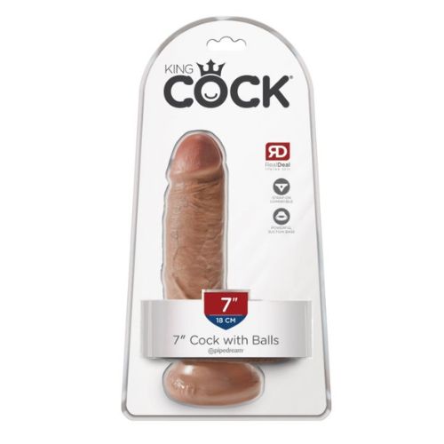 Pipedream King Cock 7" Cock w Balls Tan from Nice 'n' Naughty