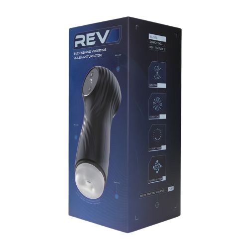 Rev Sucking & Vibrating Male Masturbator Black from Nice 'n' Naughty