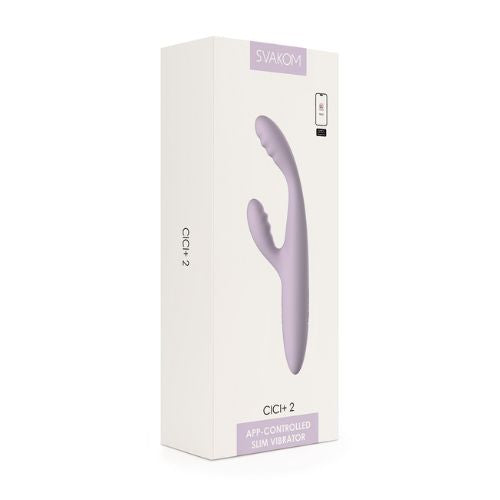 Svakom Cici + 2 App Controlled Slim Rabbit Vibrator Purple from Nice 'n' Naughty