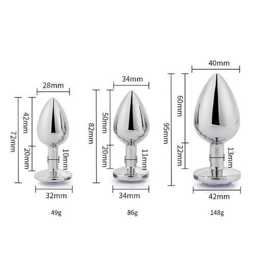 Toosh Metal Butt Plug Set Silver Set of 3 from Nice 'n' Naughty